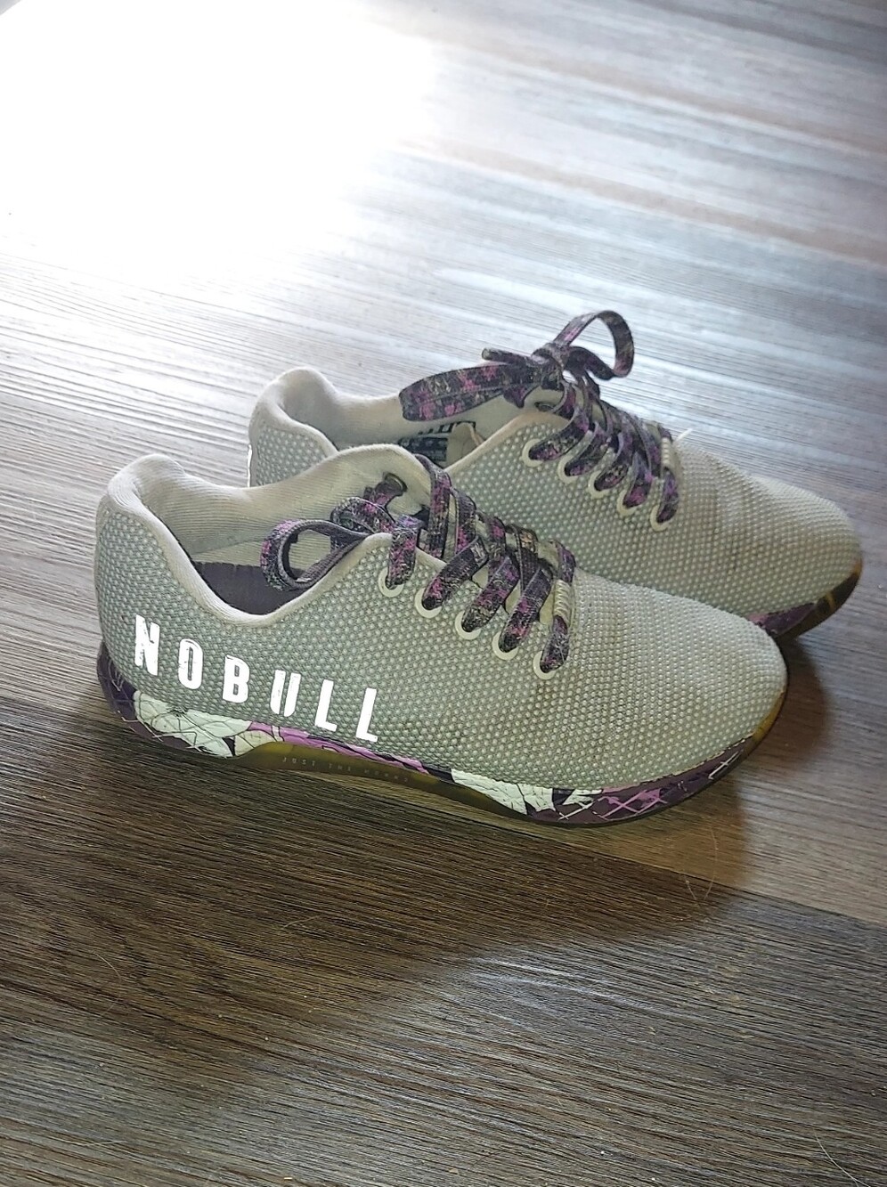 NOBULL Gray Training Sneakers with Purple Accents